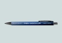 Free Retractable Branded Ball Point Pen Mockup PSD