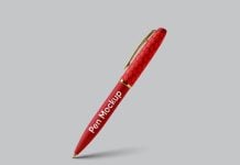 Free Souvenir Ball Pen Pen Mockup PSD