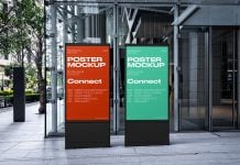 Free Twin Mupi Citylight Mockup PSD