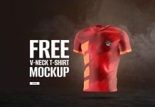 Free-V-Neck-Animated-T-Shirt-Mockup-PSD