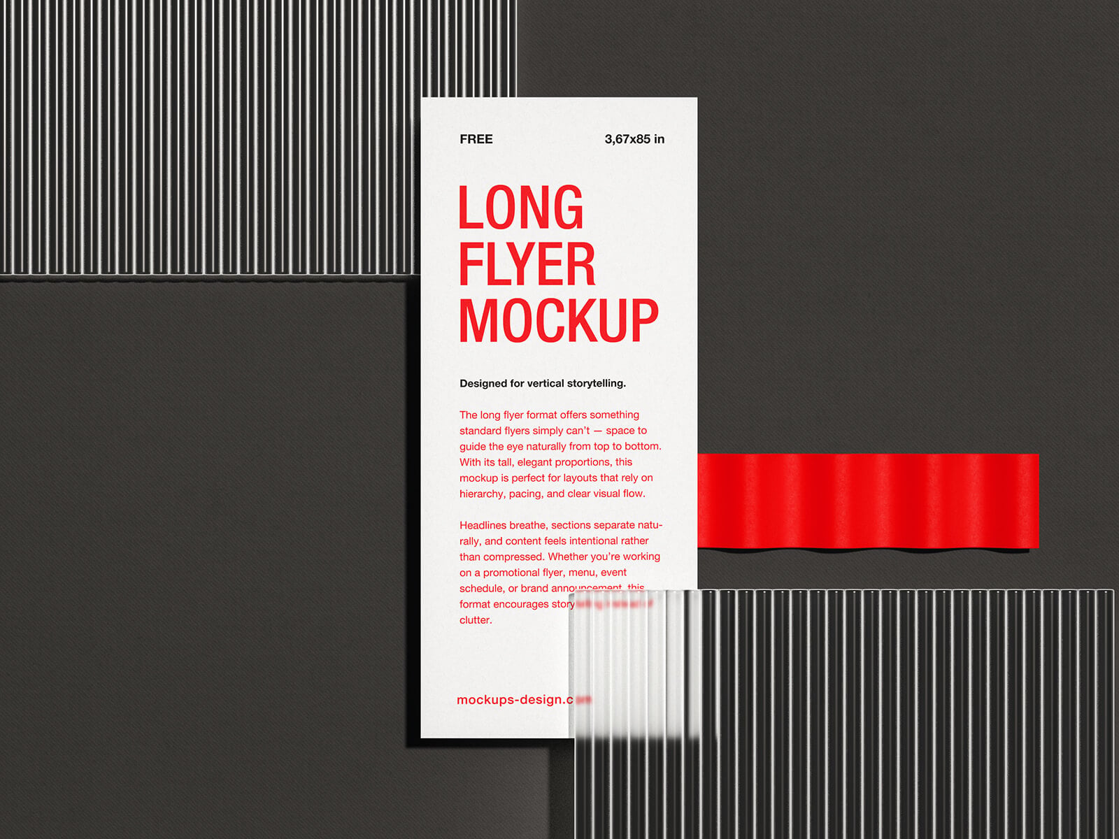 3 Free Vertical Slim Flyer Mockup PSD