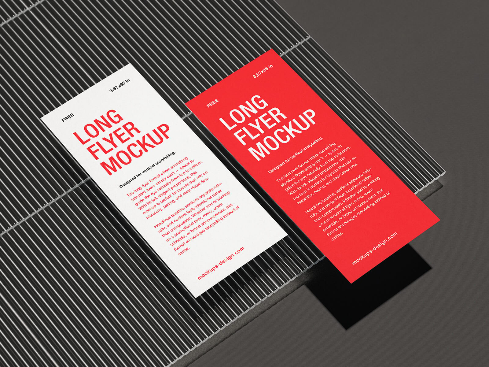 3 Free Vertical Slim Flyer Mockup PSD
