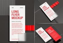 3 Free Vertical Slim Flyer Mockup PSD