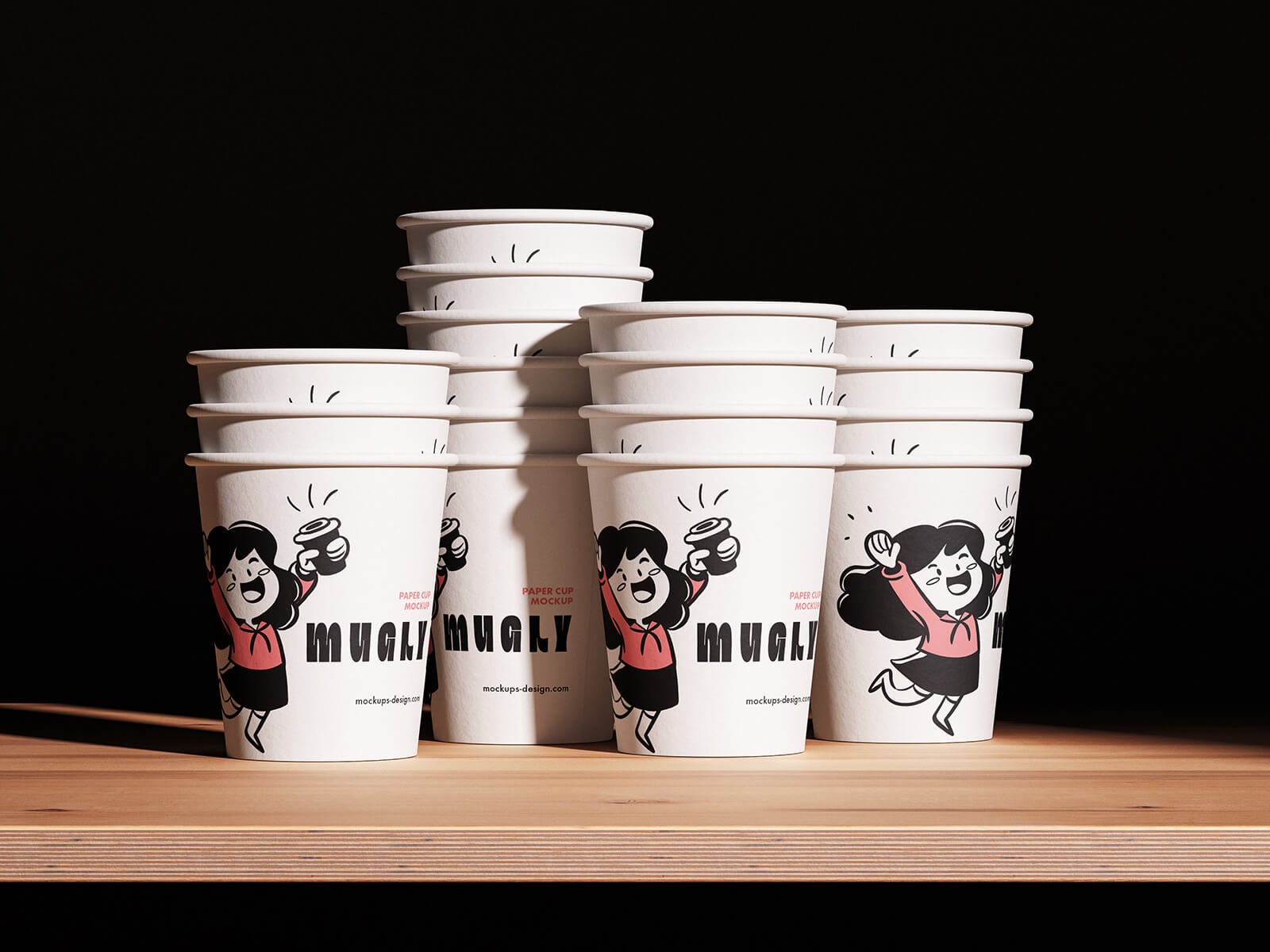 3 Free Disposable Paper Cup Mockup PSD