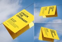 3 Free A5 Single / Half-Fold Brochure Mockup PSD Files