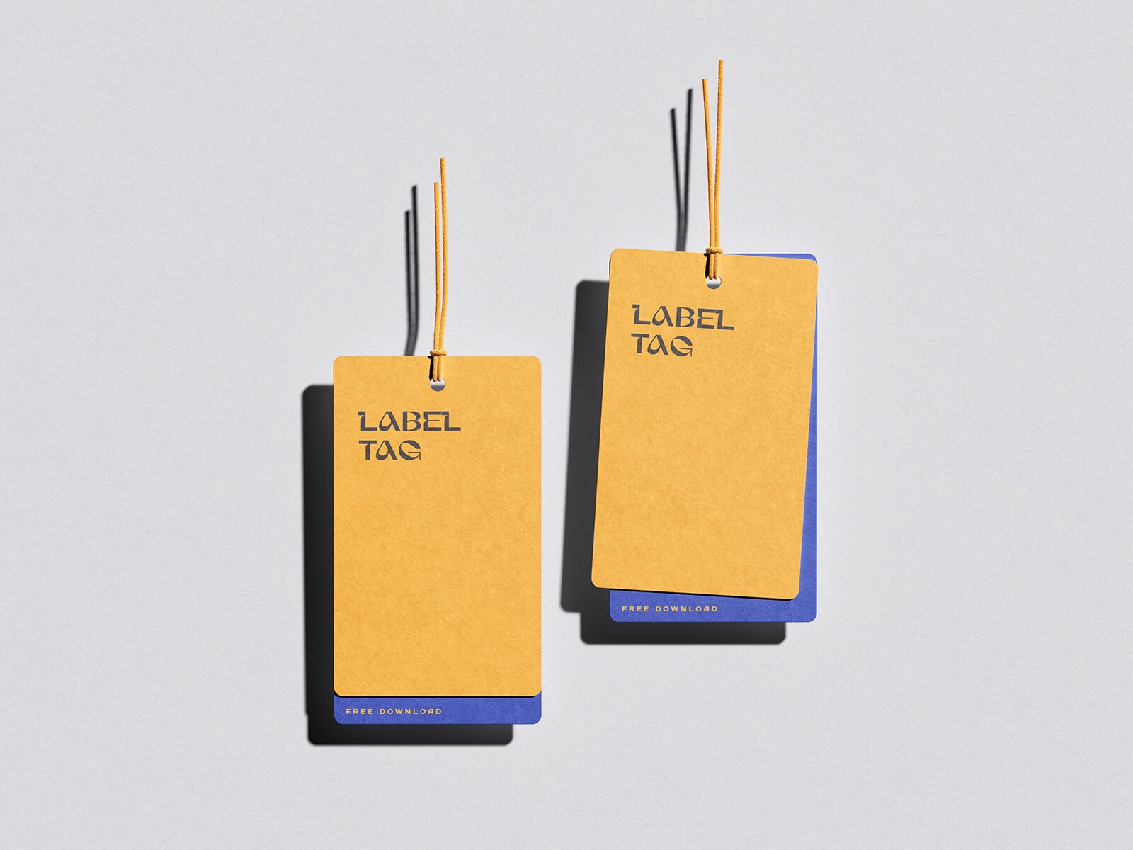 Free Double Layered Hang Tag Mockup PSD