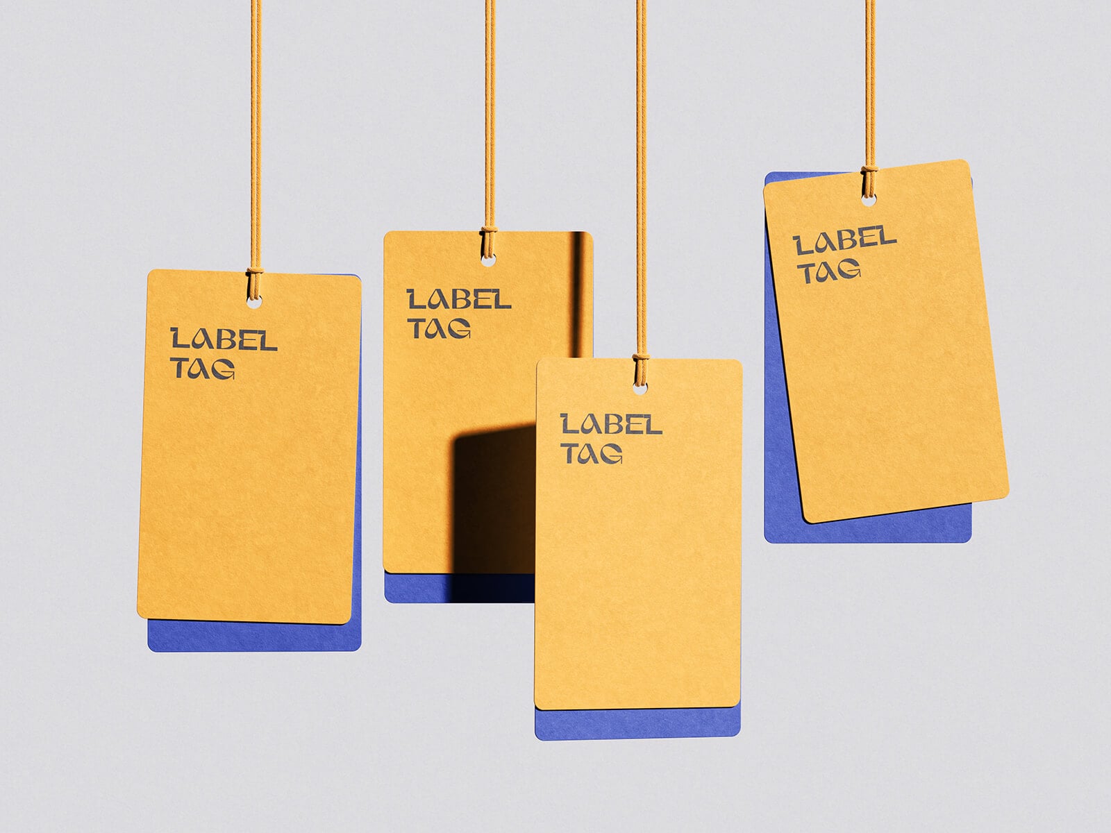 Free Double Layered Hang Tag Mockup PSD