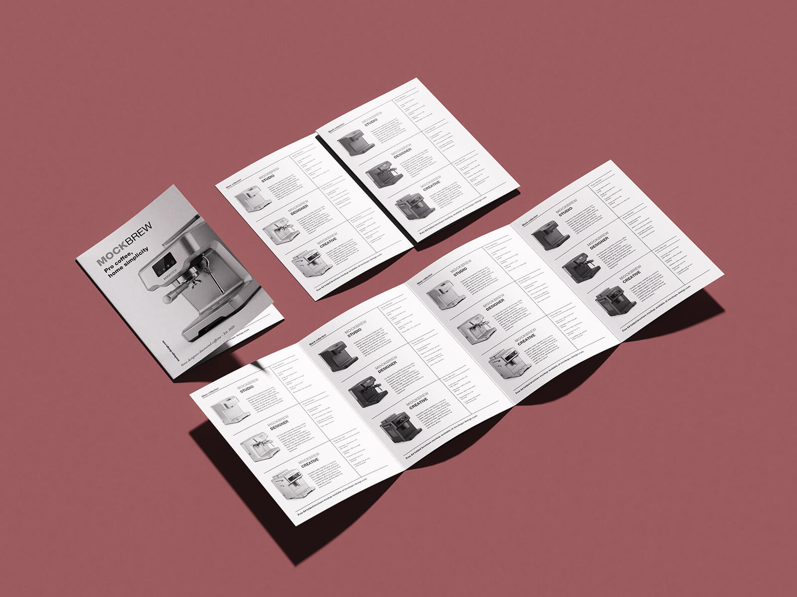 4-Panel Accordion Fold Sales Brochure Mockup