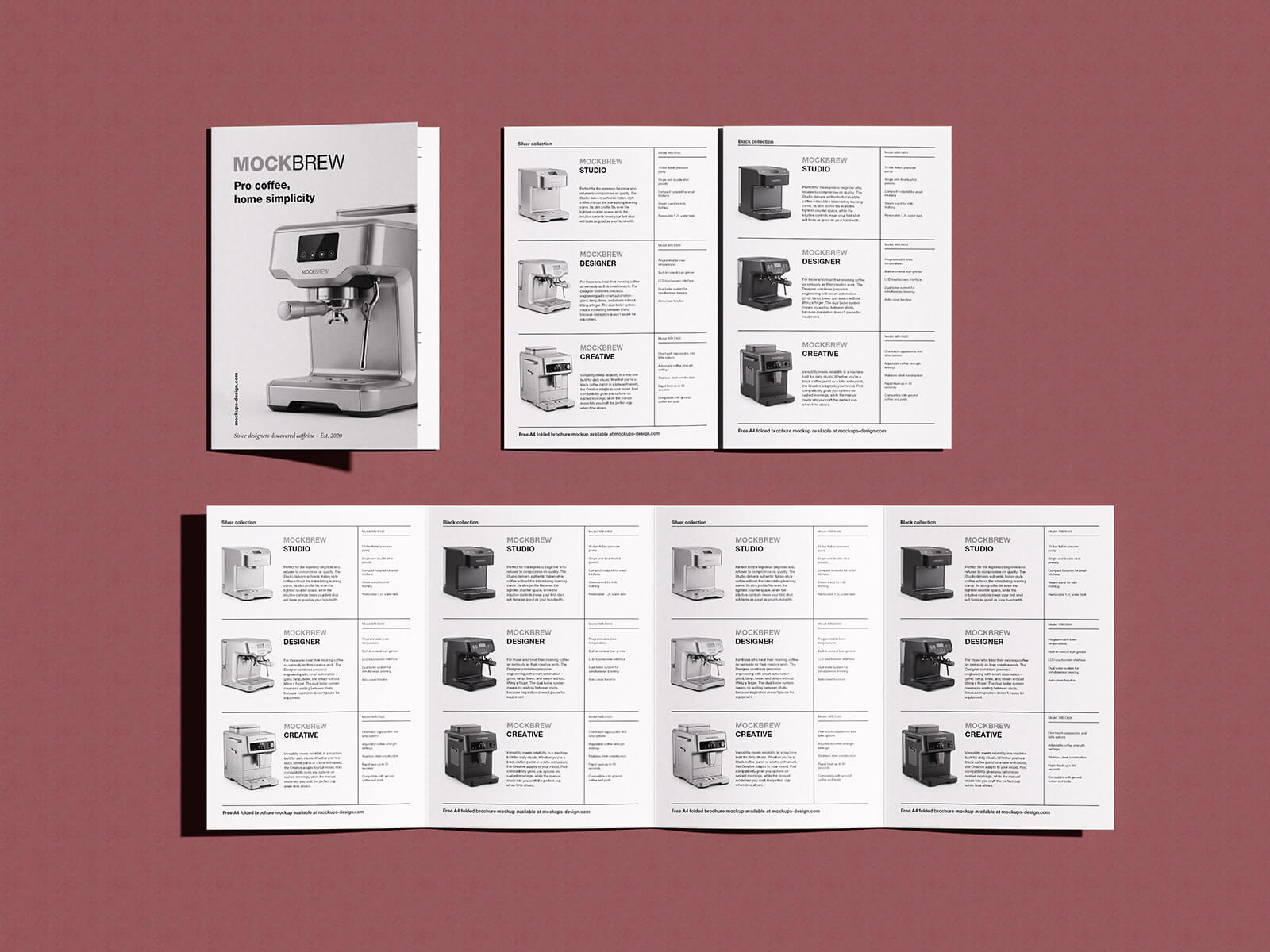 4-Panel Accordion Fold Sales Brochure Mockup