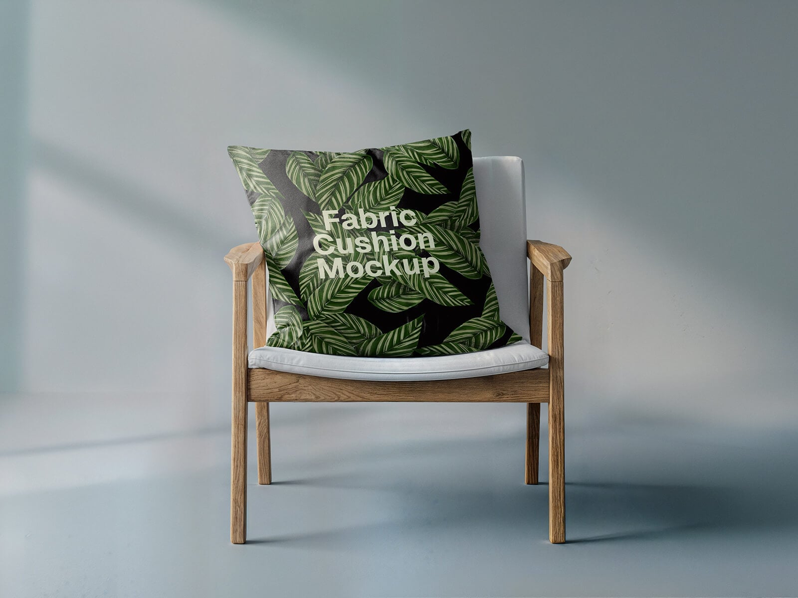 Free Square Cushion On Chair Mockup PSD Set