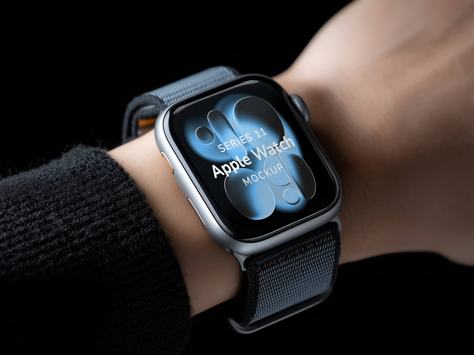 Free Space Gray Apple Watch Series 11 Mockup PSD