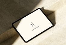 Free Beige Environment Shadow iPad Pro Mockup PSD