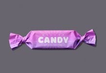 Free Candy Wrapper Mockup PSD