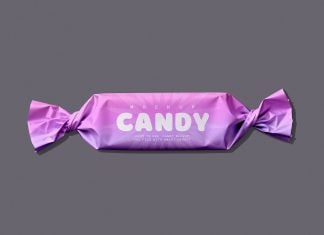 Free Candy Wrapper Mockup PSD