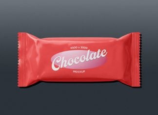 Free Chocolate / Candy Snack Bar Packaging Mockup PSD