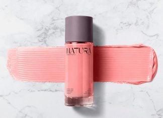 Free Cosmetic Glass Bottle Mockup with Cream Smear