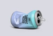 Free Crumpled Soda Can Mockup PSD