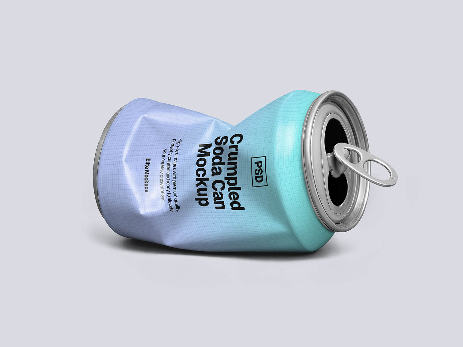 Free Crumpled Soda Can Mockup PSD