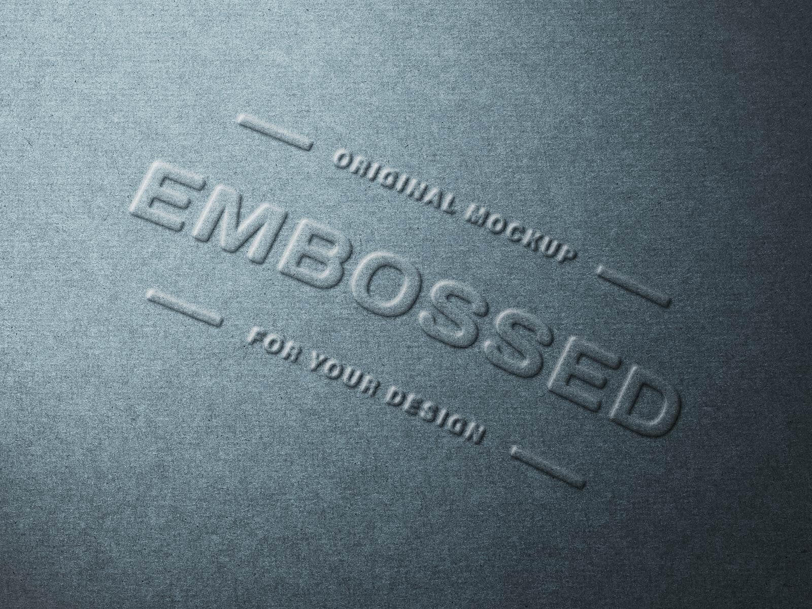 Free Embossed Paper Logo Mockup PSD