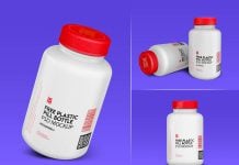3 Free Plastic Pill Bottle Mockup PSD Files Set
