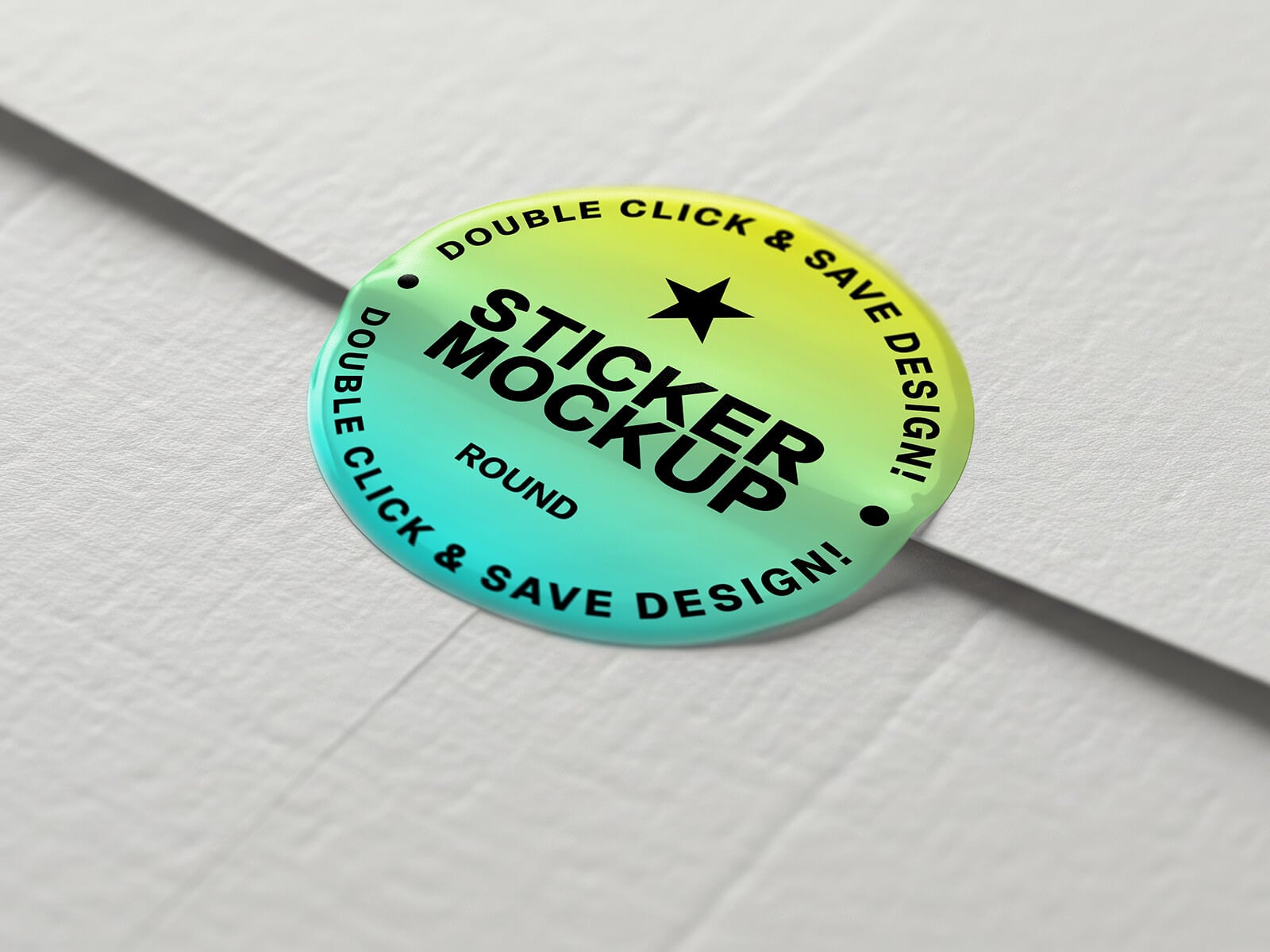 Free Round Sticker Mockup PSD