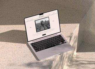 Free Shadow Macbook Air Mockup PSD