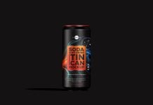 Free Dark Soda Tin Can Mockup PSD