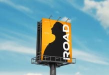 Free Standalone Vertical Billboard Mockup PSD