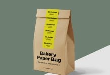 Free Standing Kraft Paper Pouch Mockup PSD