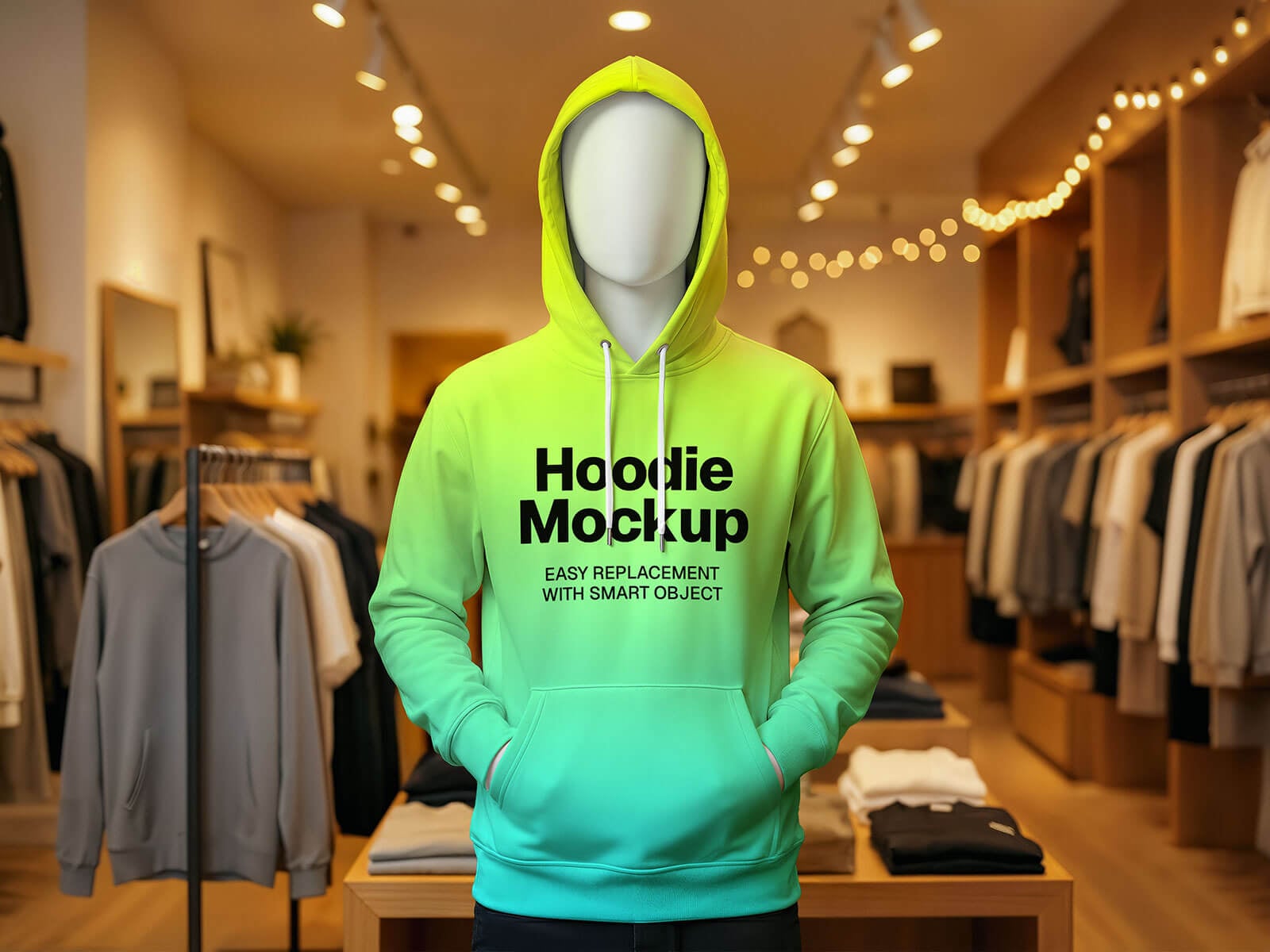 Free Streetwear Mannequin Hoodie Mockup PSD 