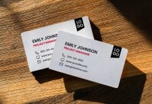 Free White Business Card Mockup PSD