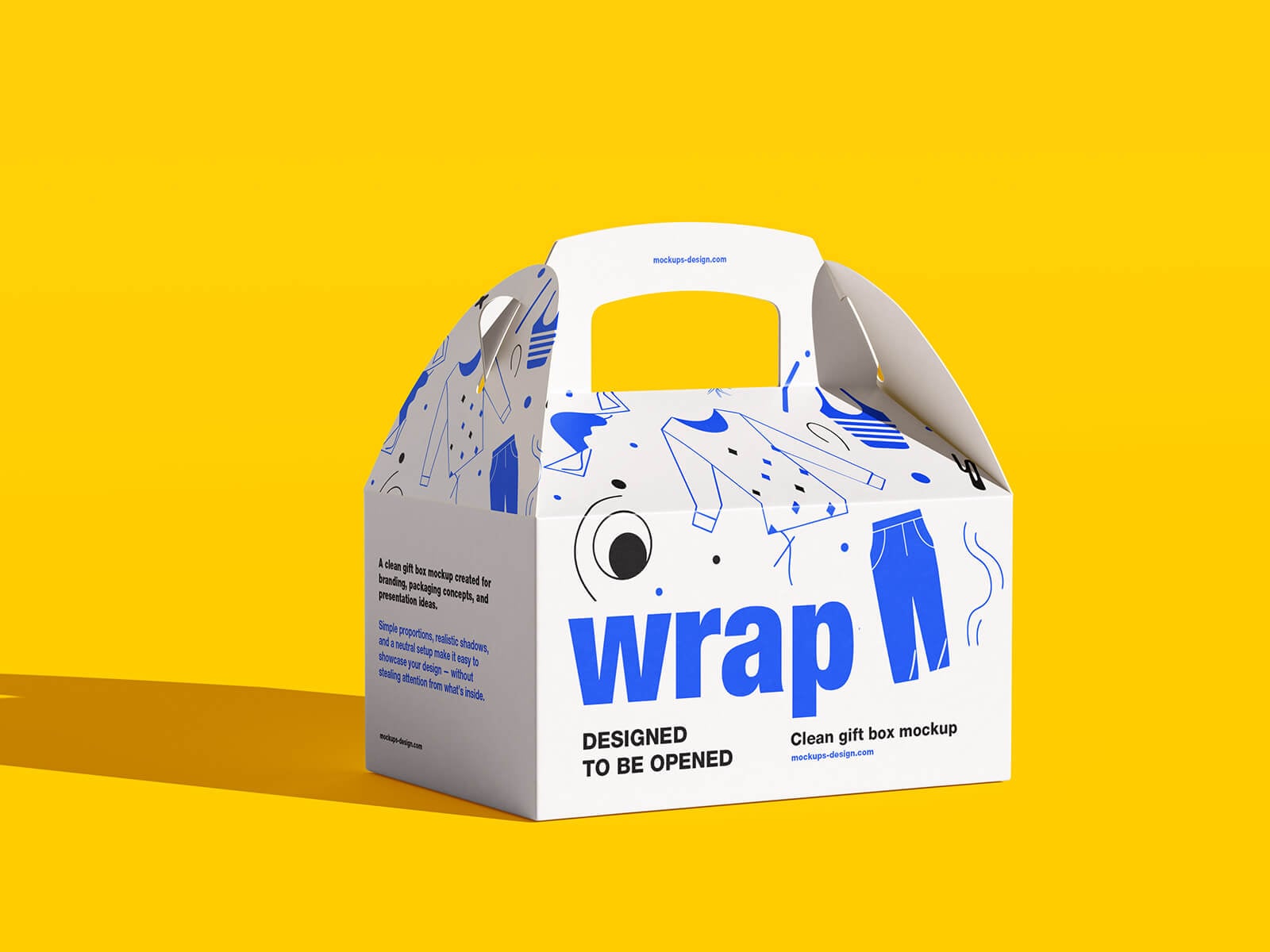 Free Handle Gable Gift Box Mockups PSD