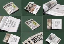 8 Free Premium Magazine Mockup PSD Set