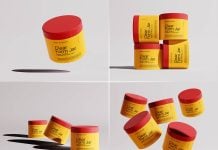 Free Cosmetic Skincare Cream Plastic Jar Mockup PSD set