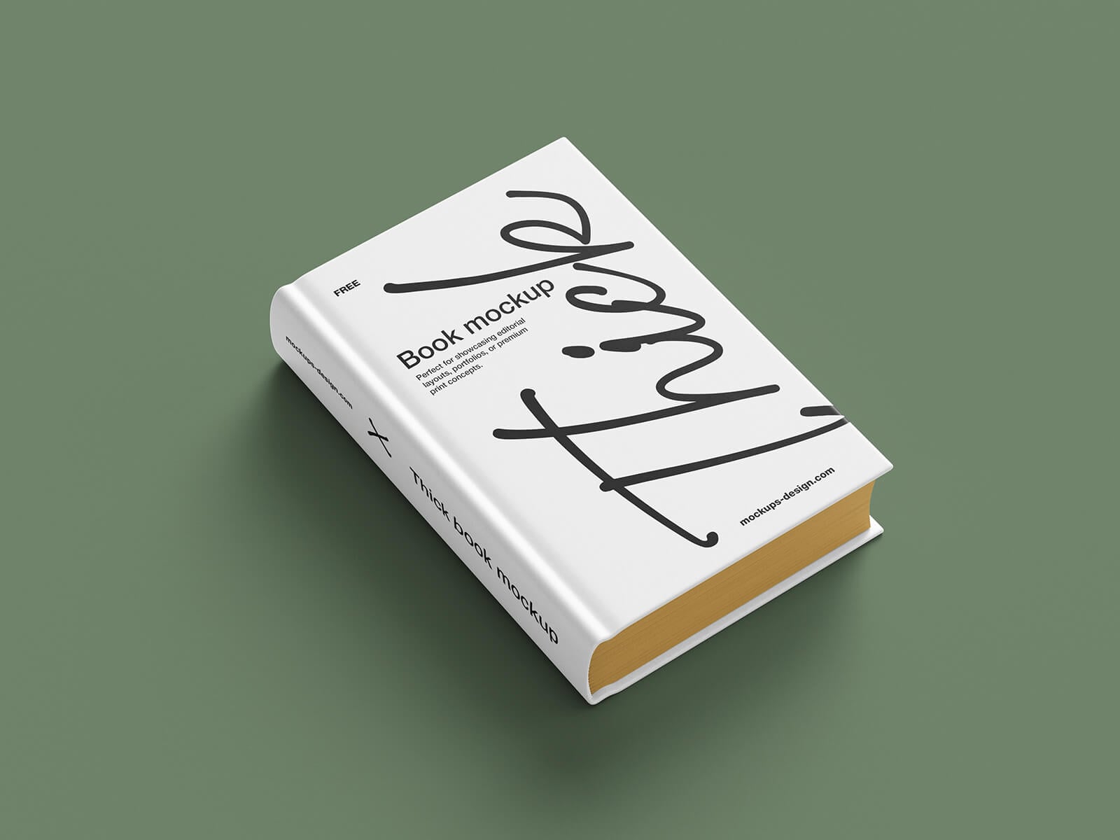 Free Thick Hardcover Book Mockup PSD