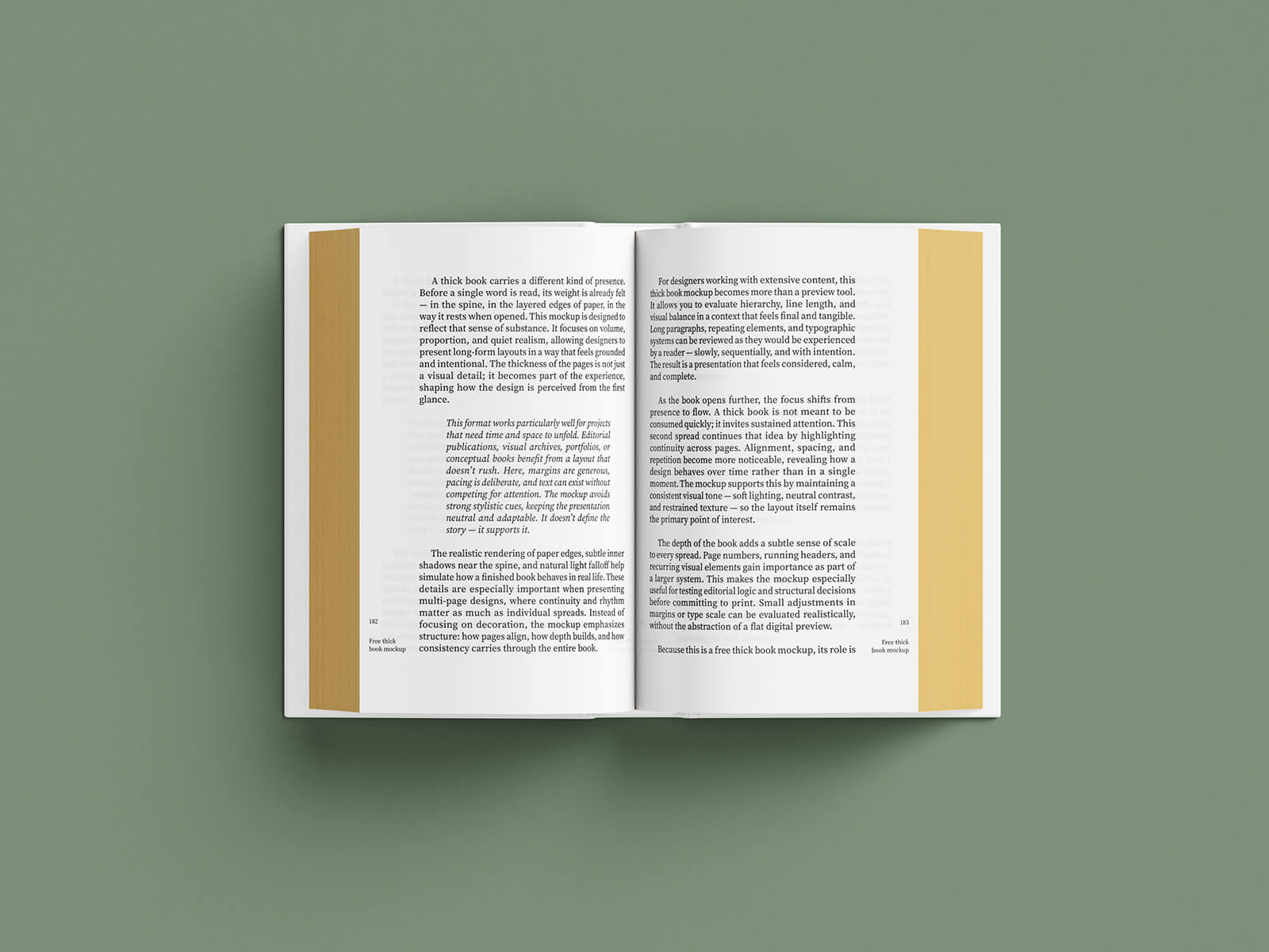 Free Thick Hardcover Book Mockup PSD