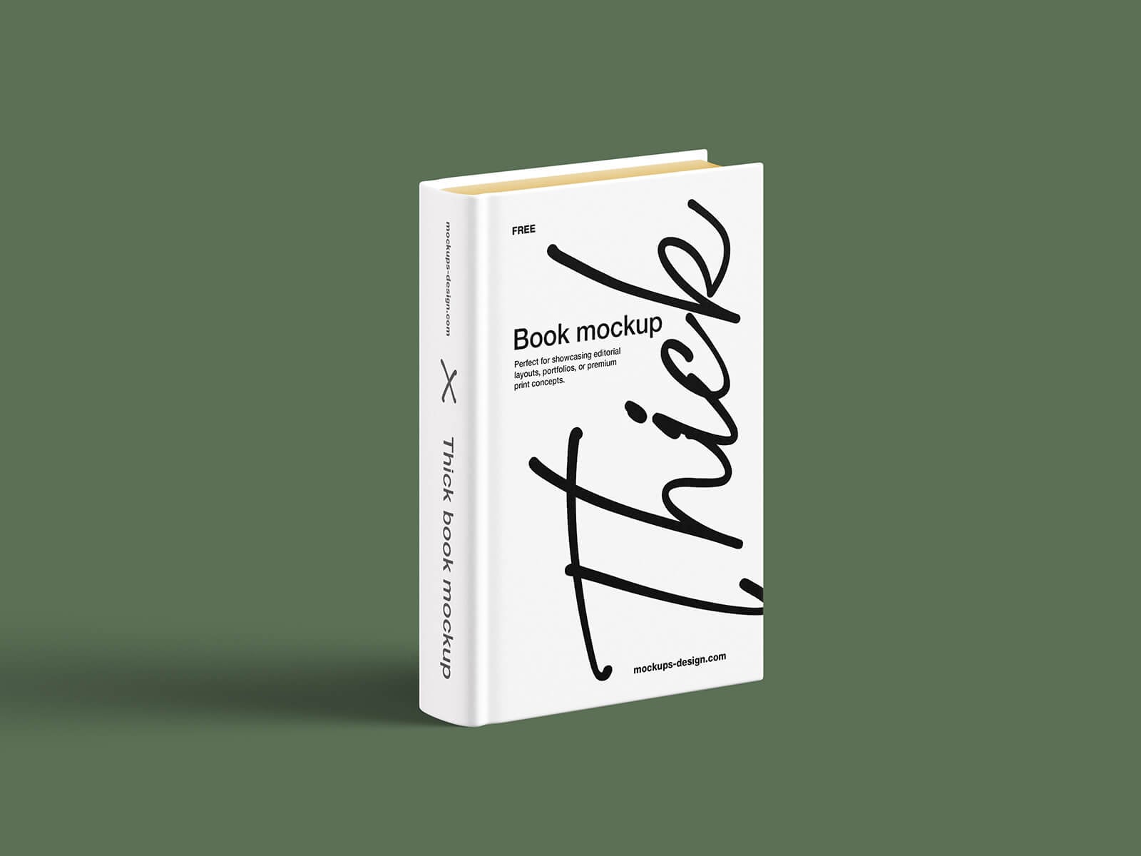 Free Thick Hardcover Book Mockup PSD