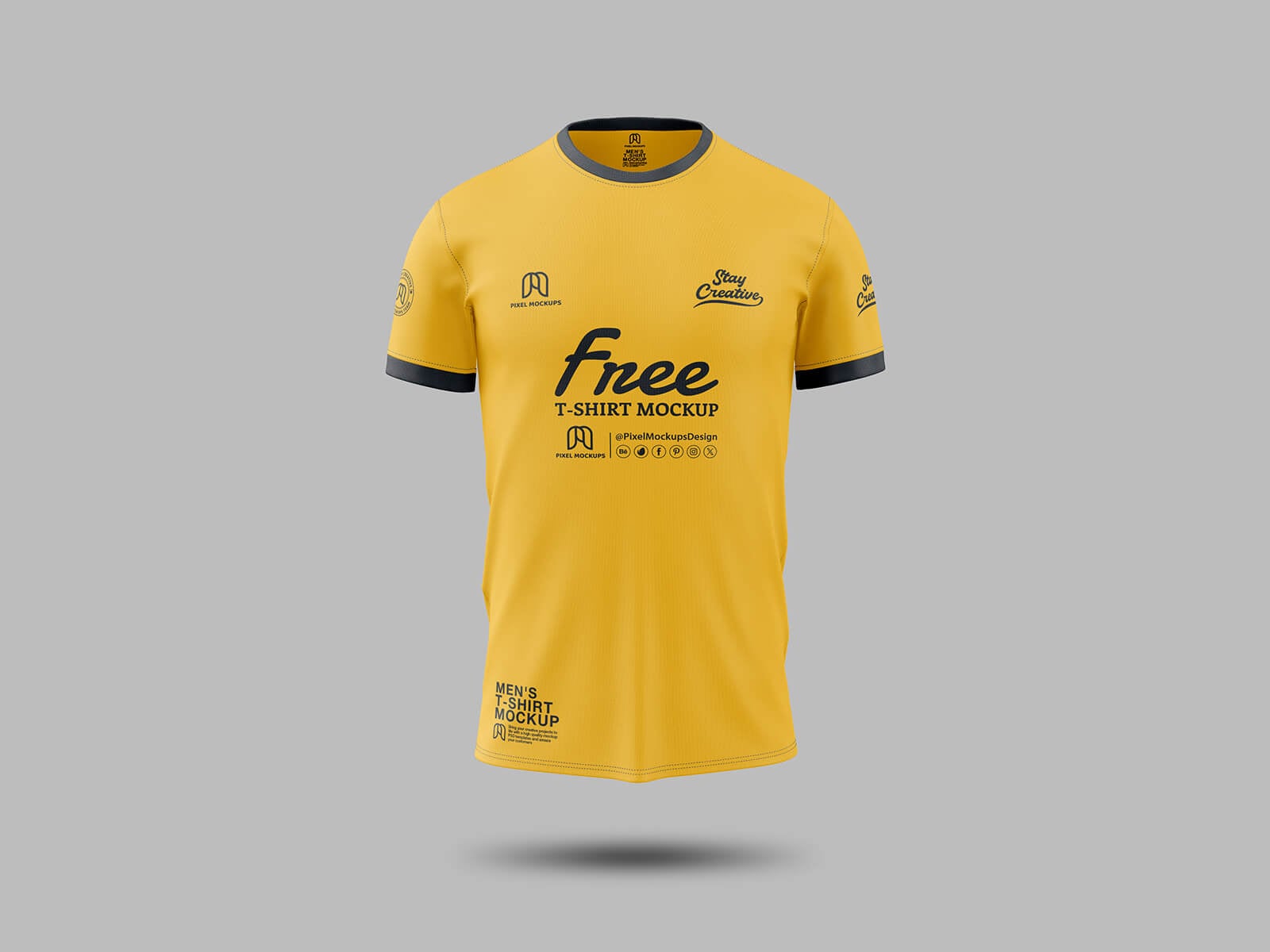 Free Realistic Ghost T-Shirt Mockup PSD - Round Neck Front View