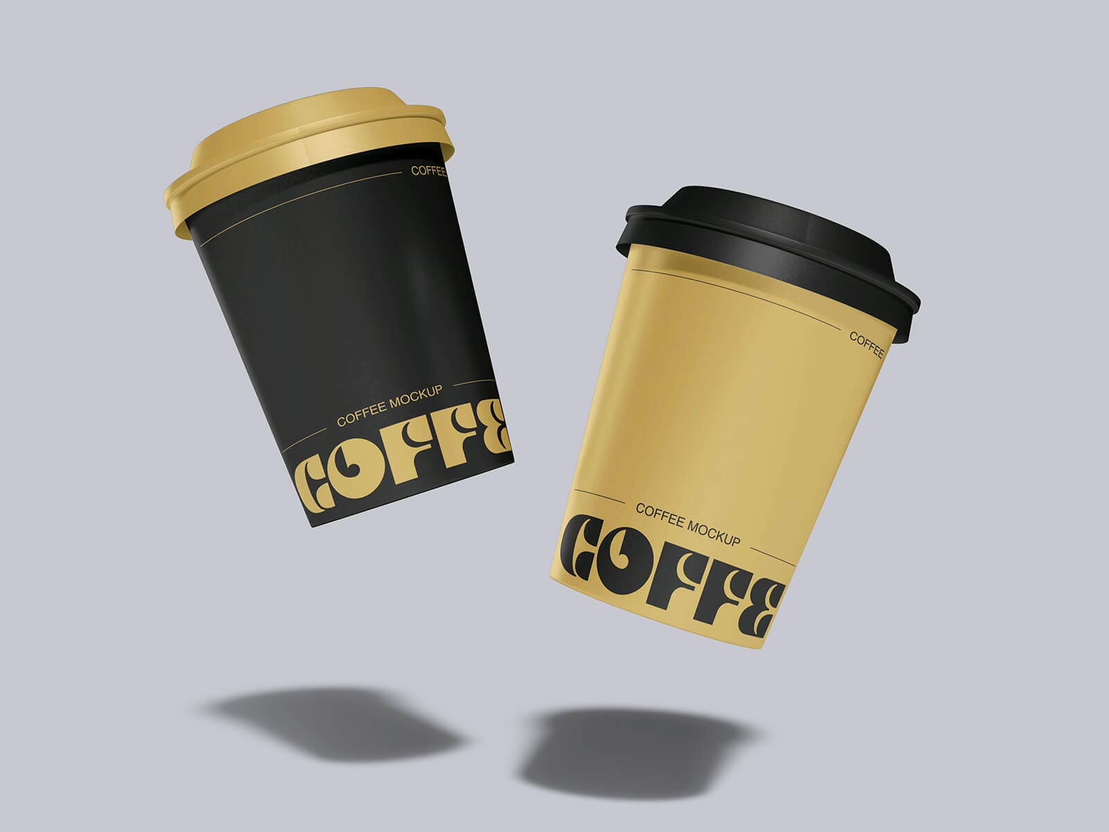 3 Free Minimal Coffee Cup Branding Mockup PSD Set