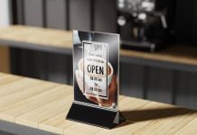 2 Free Restaurant Table Tent Menu Mockup PSD 2 Free Tablet Tent Menu Mockup PSD