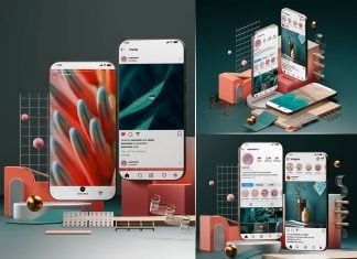 3 Free Premium Decorative Instagram Mobile Mockup PSD Files