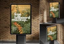 3 Free Nightview Citylight Mupi Poster Mockup PSD Files