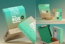 3 Free Premium Mailer Box Mockup PSD Files Set 3 Free Premium Mailer Box Mockup PSD Files Set