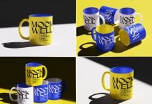 4 Free Premium Ceramic Mug Mockup PSD Set