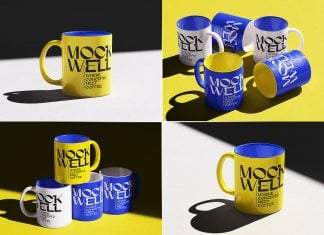 4 Free Premium Ceramic Mug Mockup PSD Set