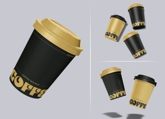 3 Free Minimal Coffee Cup Branding Mockup PSD Set