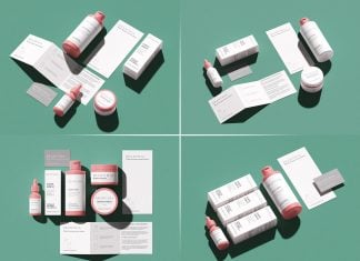 5 Free Cosmetic Brand Identity Mockup PSD Files