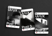 Free Black Social Media Instagram Post Mockup PSD