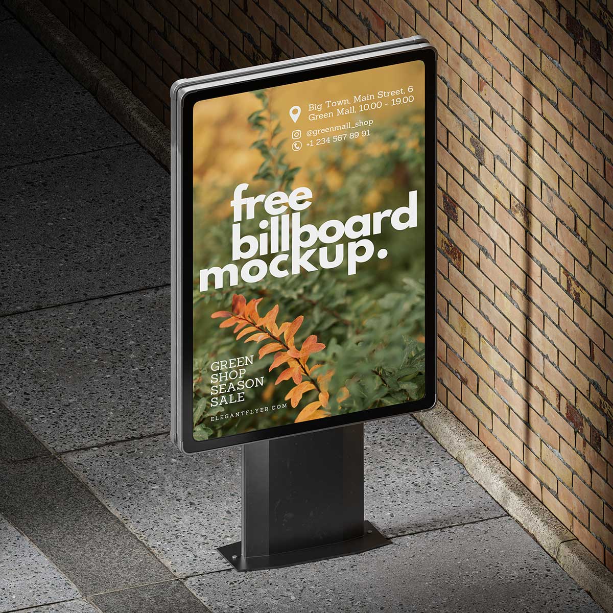 3 Free Nightview Citylight Mupi Poster Mockup PSD Files