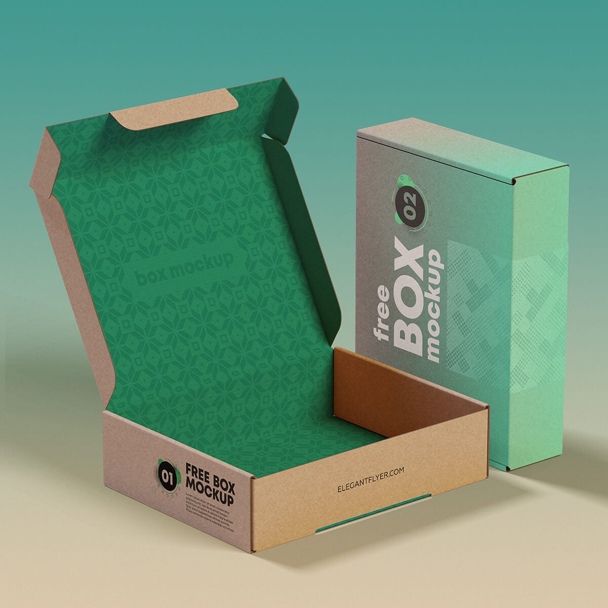 3 Free Premium Mailer Box Mockup PSD Files Set